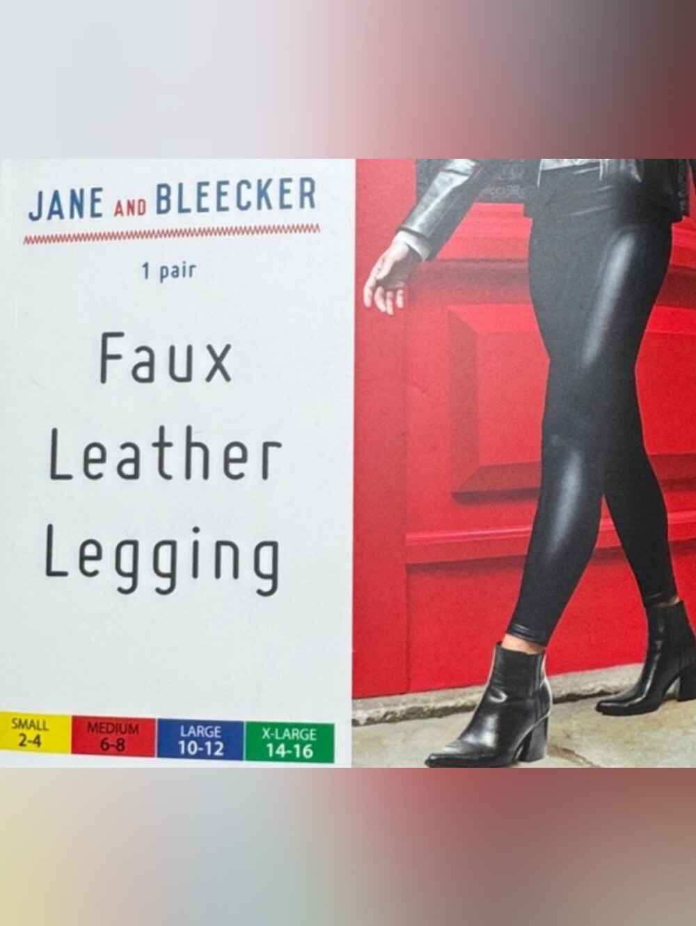 Shiny Faux Leather Leggings in Black